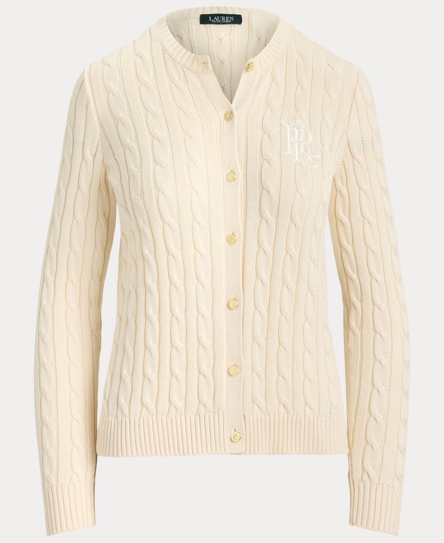Petite Cable-Knit Button-Front Long-Sleeve Cardigan
