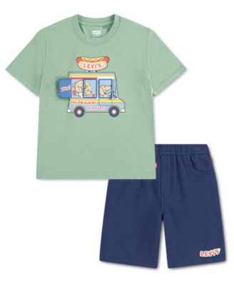 Toddler Boys' 2T-4T Hot Dog Truck T-Shirt and Shorts, 2-Piece Set