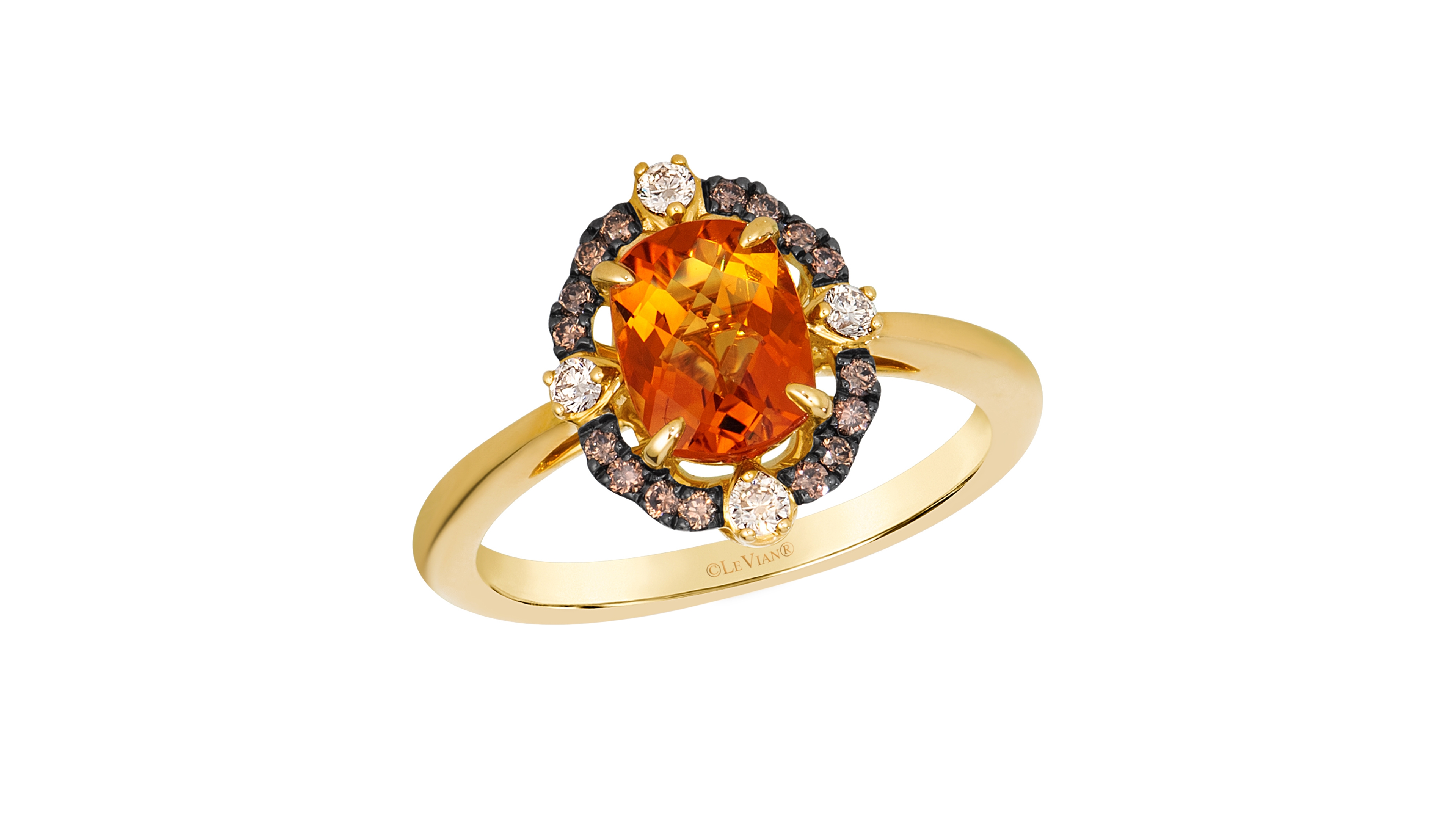 Le Vian Cinnamon Citrine (1-1/6 ct. t.w.), Nude Diamond (1/10 ct. t.w.) & Chocolate Diamond (1/8 ct. t.w.) Ring in 14k Honey Gold