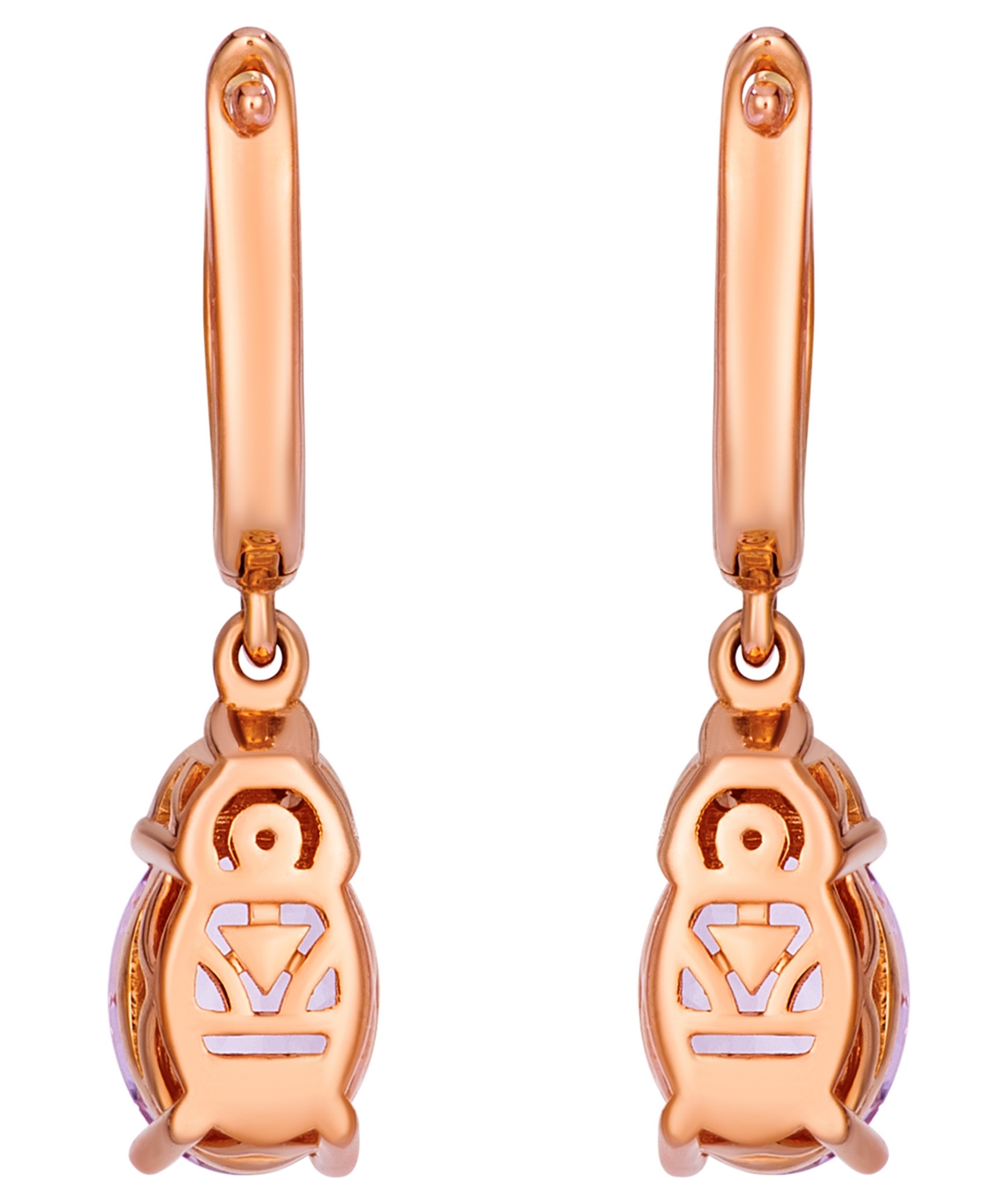 Le Vian Morganite, Chocolate Diamond (1/10 ct. t.w.) & Nude Diamond (1/20 ct. t.w.) Drop Earrings in 14k Strawberry Gold