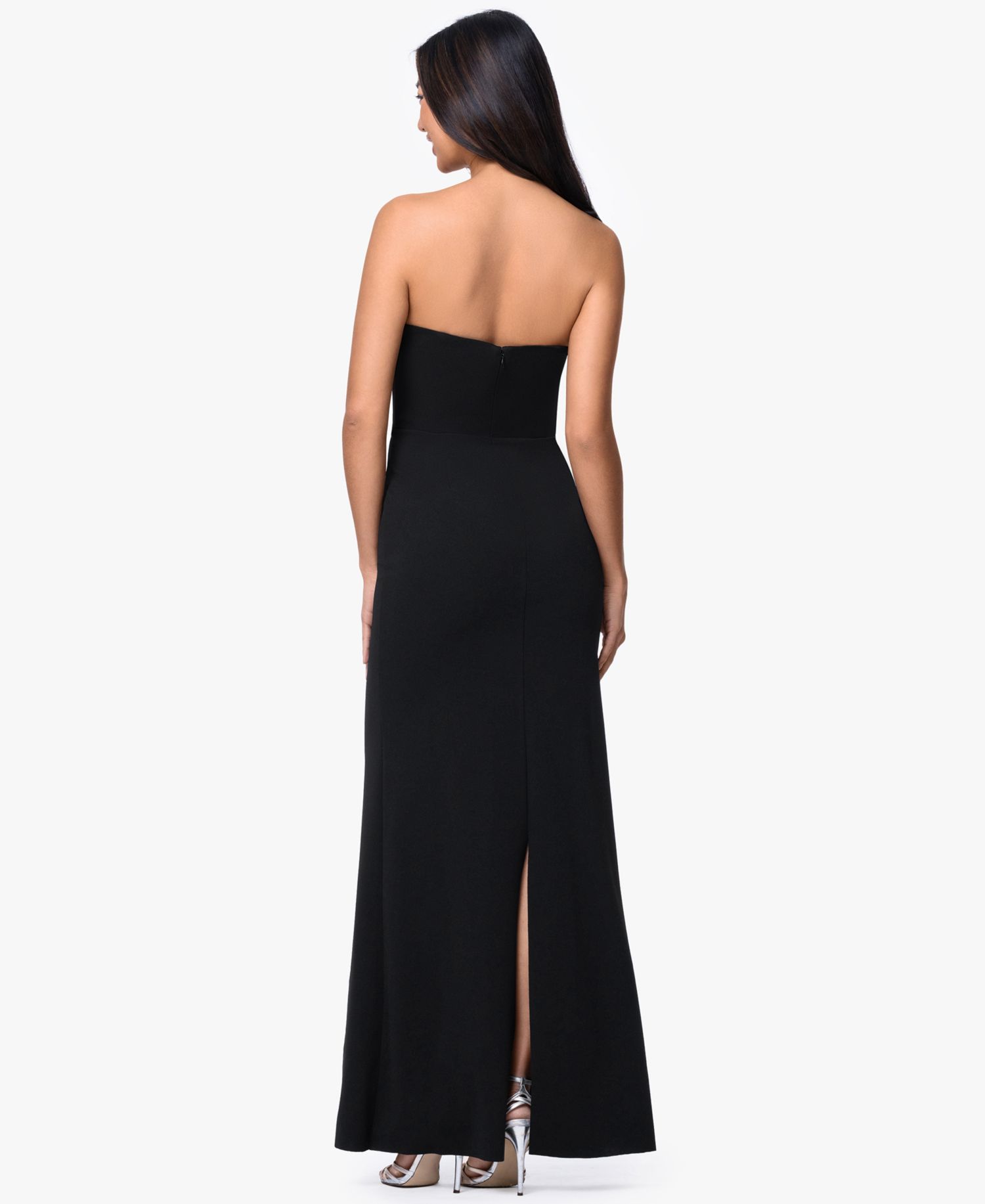 Women's Strapless Floral Accent Gown