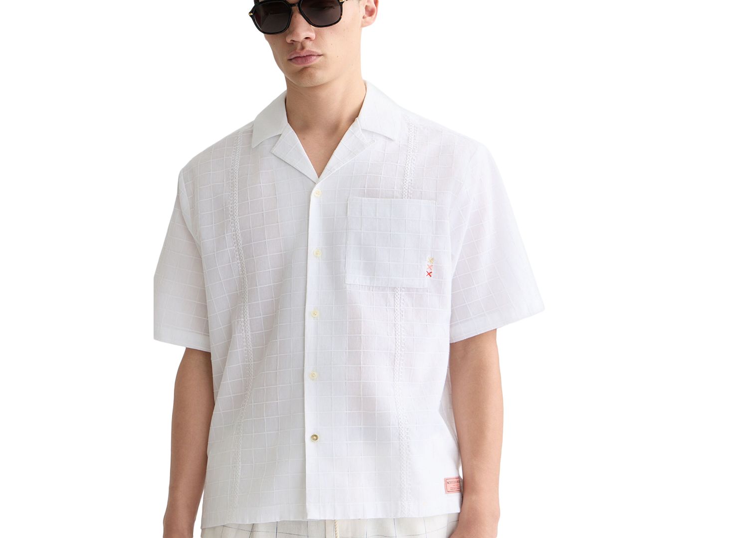 Men's Embroidered Short-Sleeve Shirt