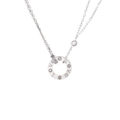 Pre-Owned Cartier 2 Diamonds Love Pendant Necklace - 18k white gold 3040$