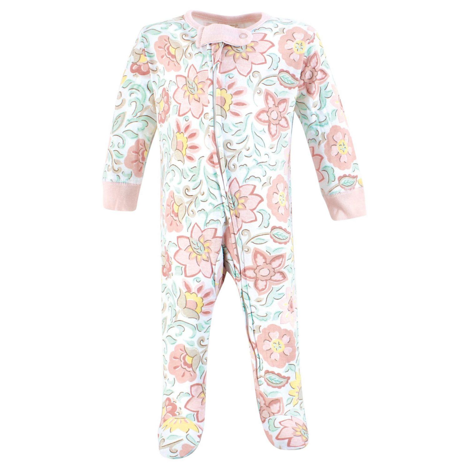 Baby Girls Organic Cotton Sleep and Play, Traditional Floral, 0-3 Months