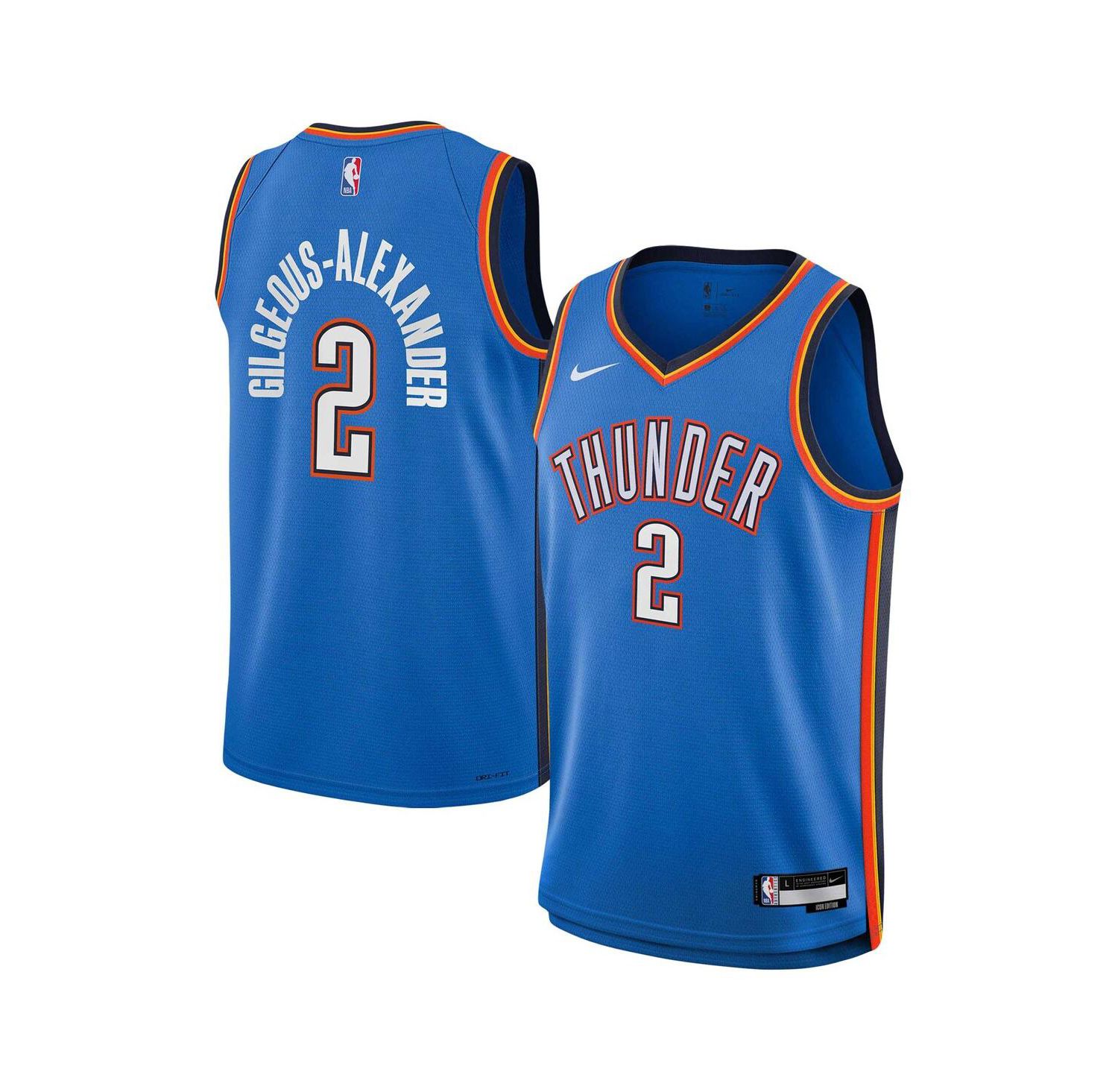 Big Boys and Girls Shai Gilgeous-Alexander Blue Oklahoma City Thunder Swingman Jersey - Icon Edition