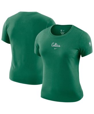 Women's Kelly Green Boston Celtics Courtside Modest Cropped Tri-Blend T-Shirt