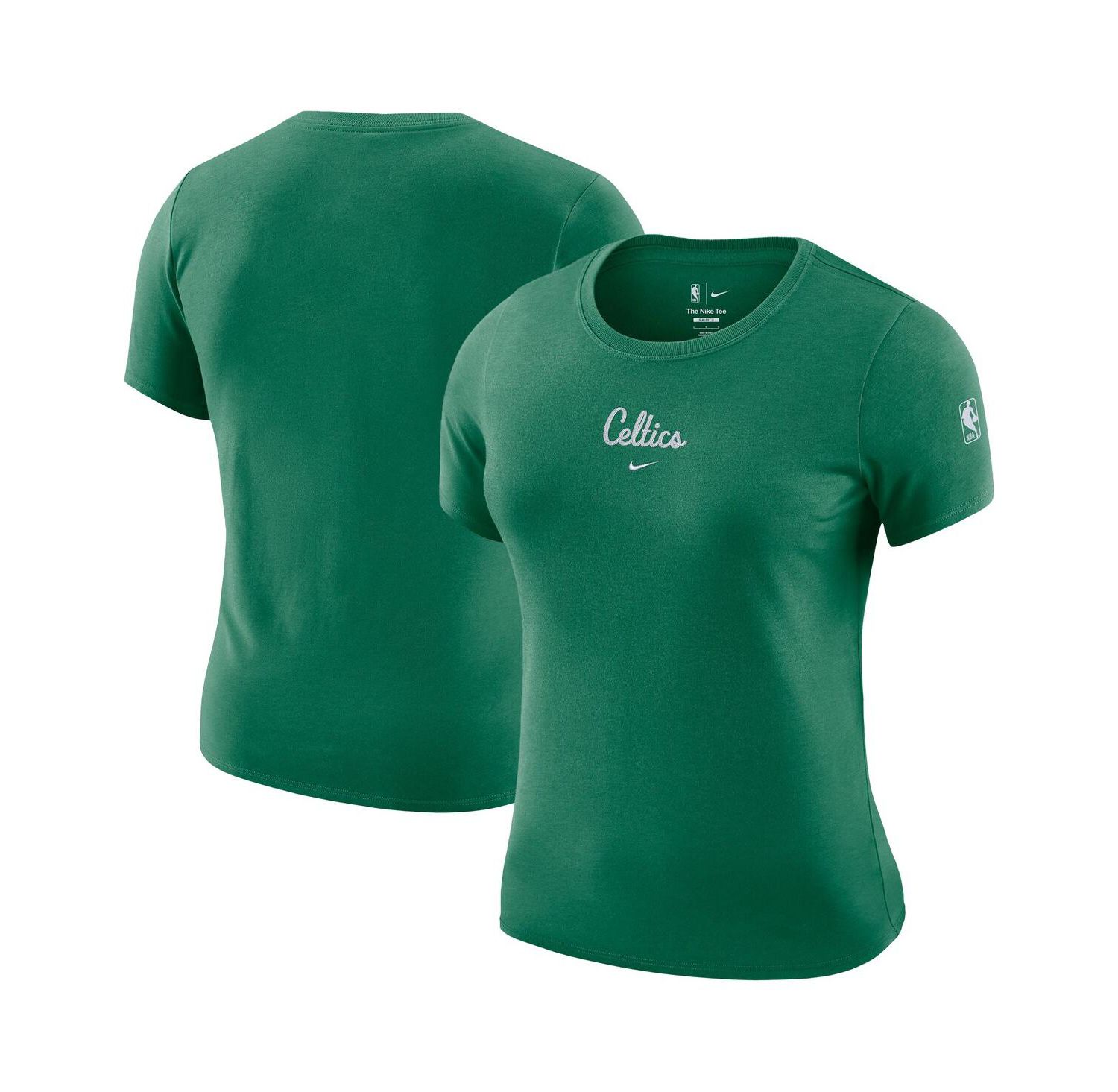 Women's Kelly Green Boston Celtics Courtside Modest Cropped Tri-Blend T-Shirt