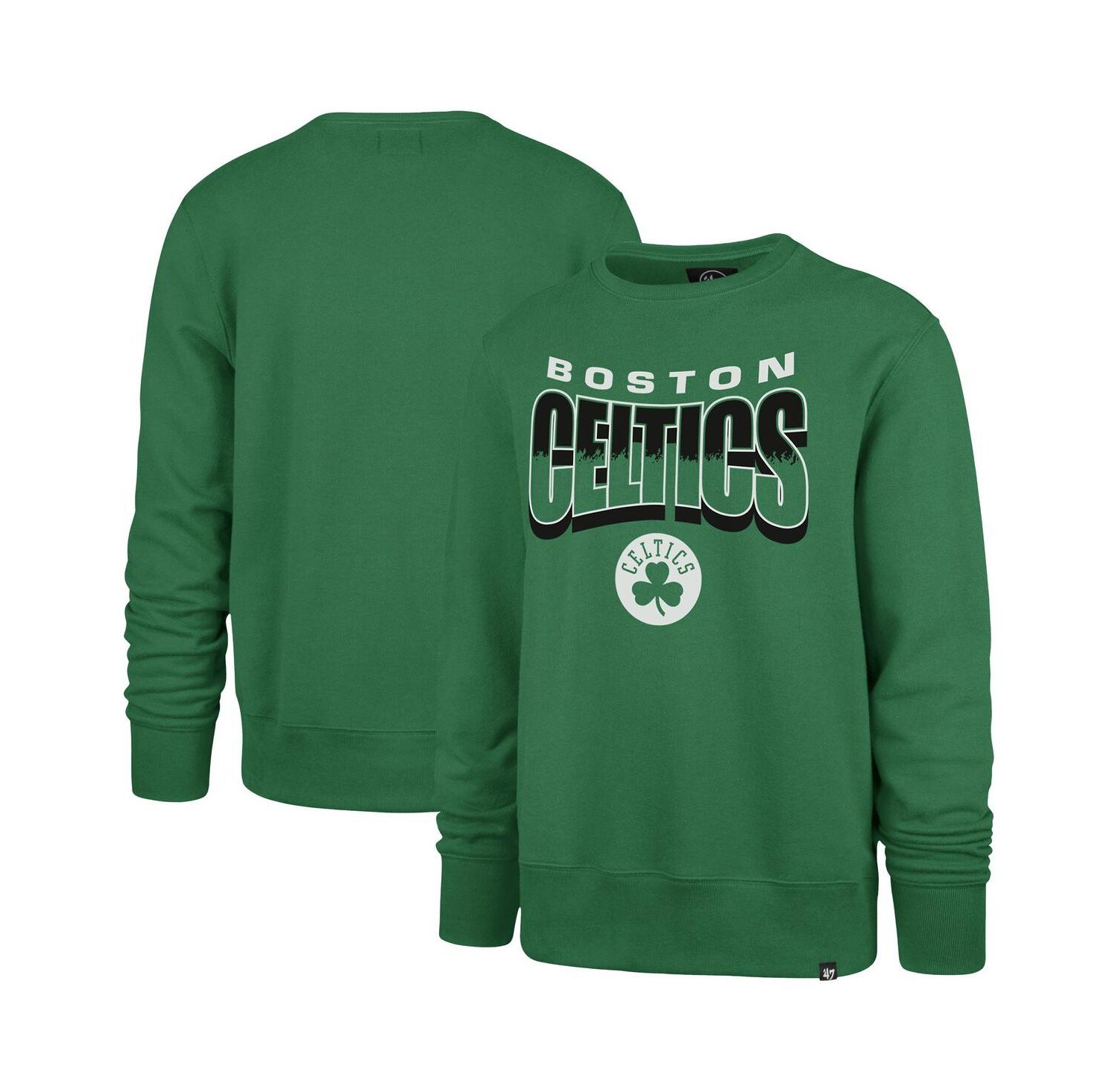 Men's and Women's Kelly Green Boston Celtics Brush By Headline Crewneck Sweatshirt
