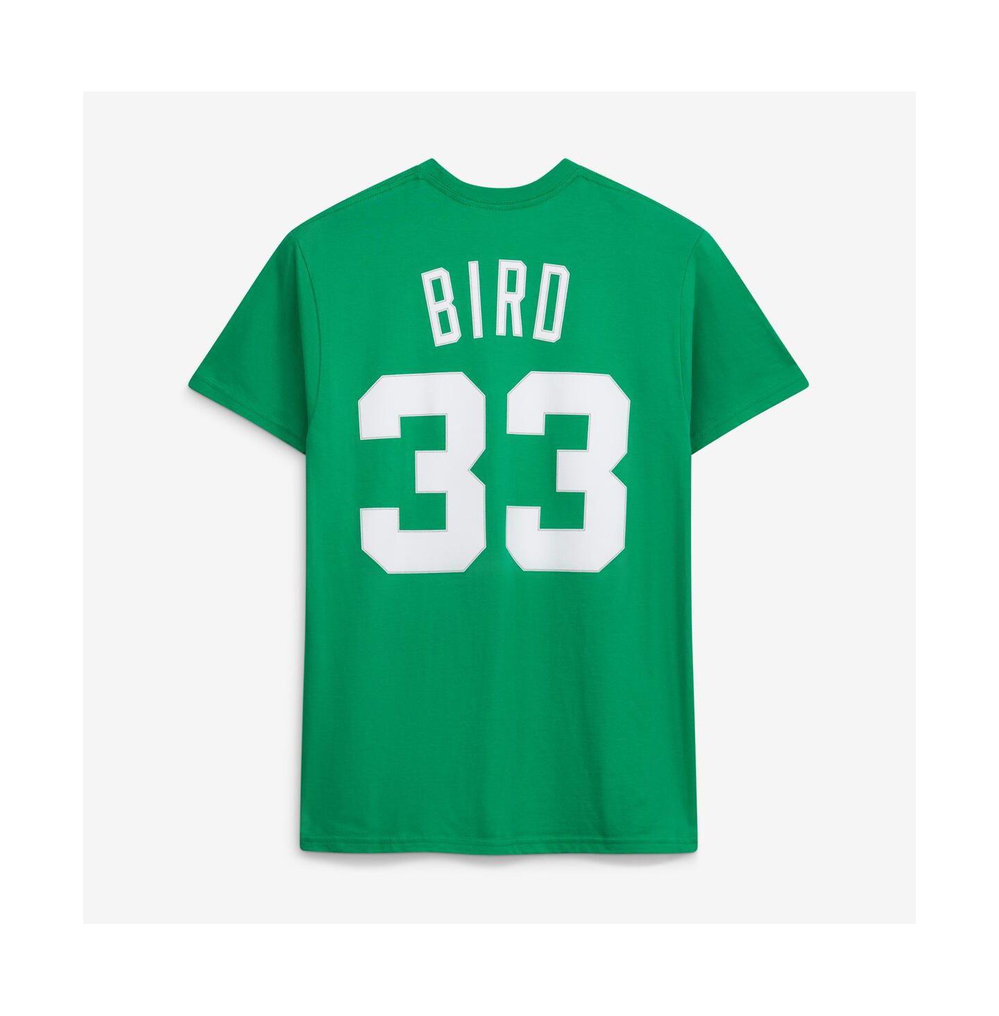 Футболка Mitchell & Ness Larry Bird Kelly Green Boston Celtics Hardwood Classics Name & Number — фото 3