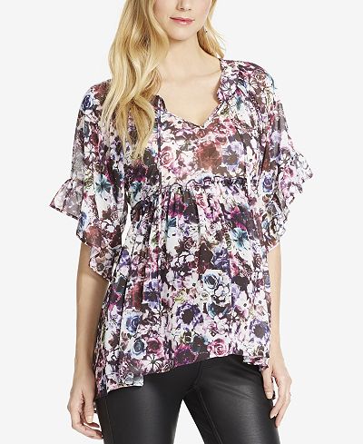 Jessica Simpson Maternity Split-Neck Printed Blouse