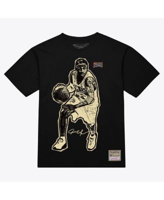 Men's and Women's Allen Iverson Black Philadelphia 76ers Blockbuster Player Graphic T-Shirt