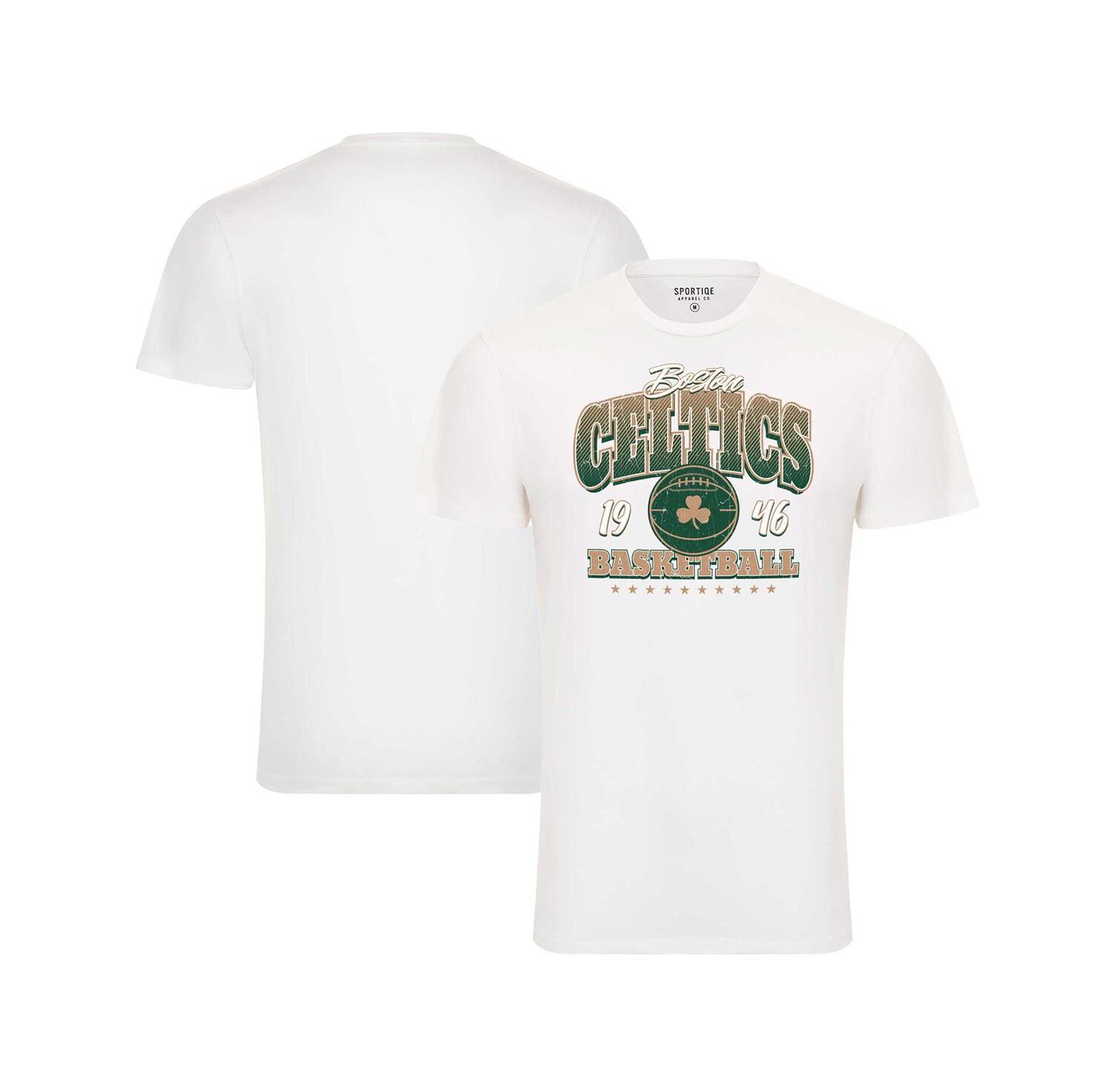 Men's and Women's White Boston Celtics Bingham Super Soft T-Shirt