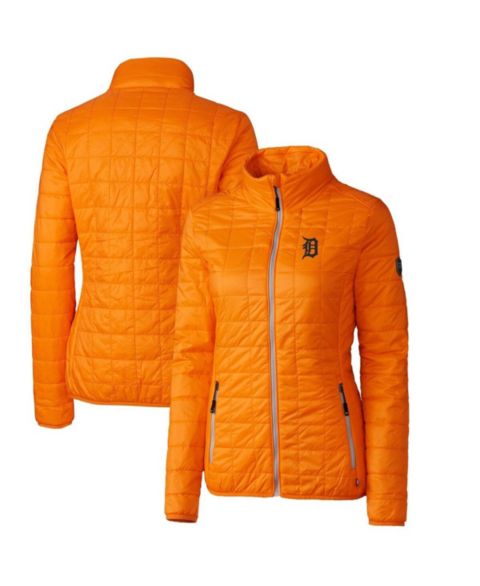 Женские куртки Cutter & Buck Women's Orange Detroit Tigers Rainier PrimaLoft Eco Full-Zip Puffer Jacket