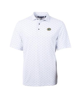 Men's White Green Bay Packers Virtue Eco Pique Tile Print Polo Shirt