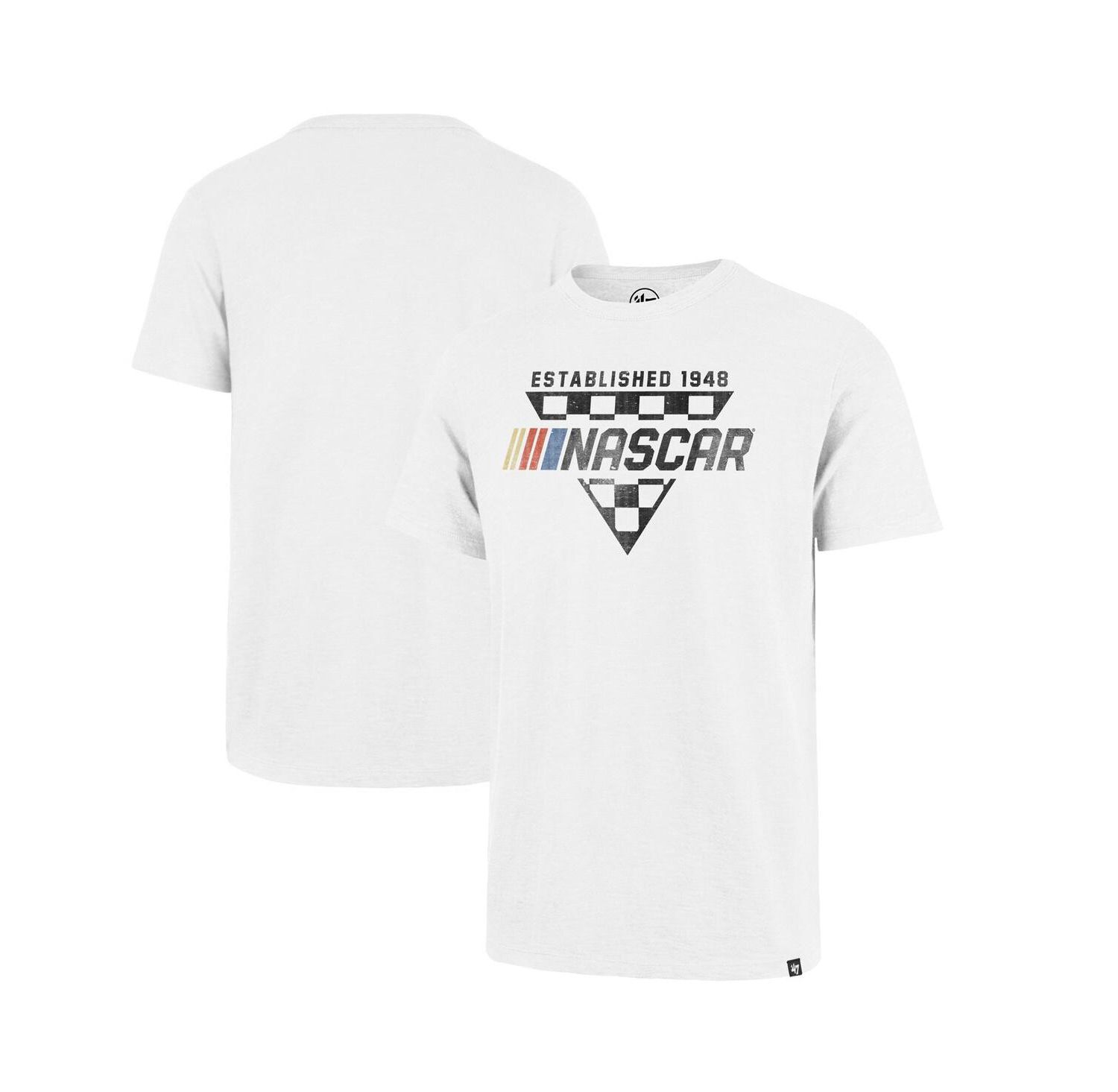 Men's White NASCAR Tri-Check Scrum T-Shirt