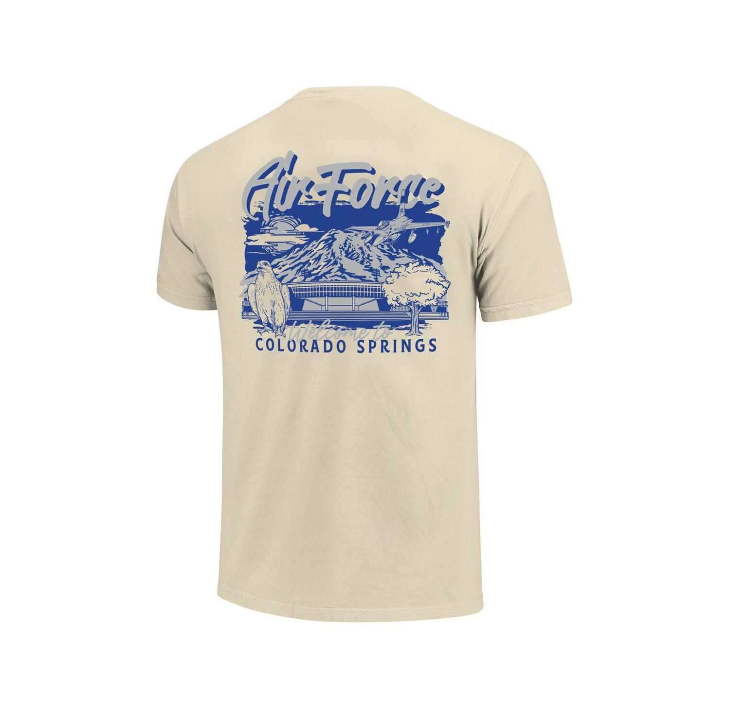 Men's Natural Air Force Falcons Comfort Colors Hand-Drawn Campus Stack T-Shirt