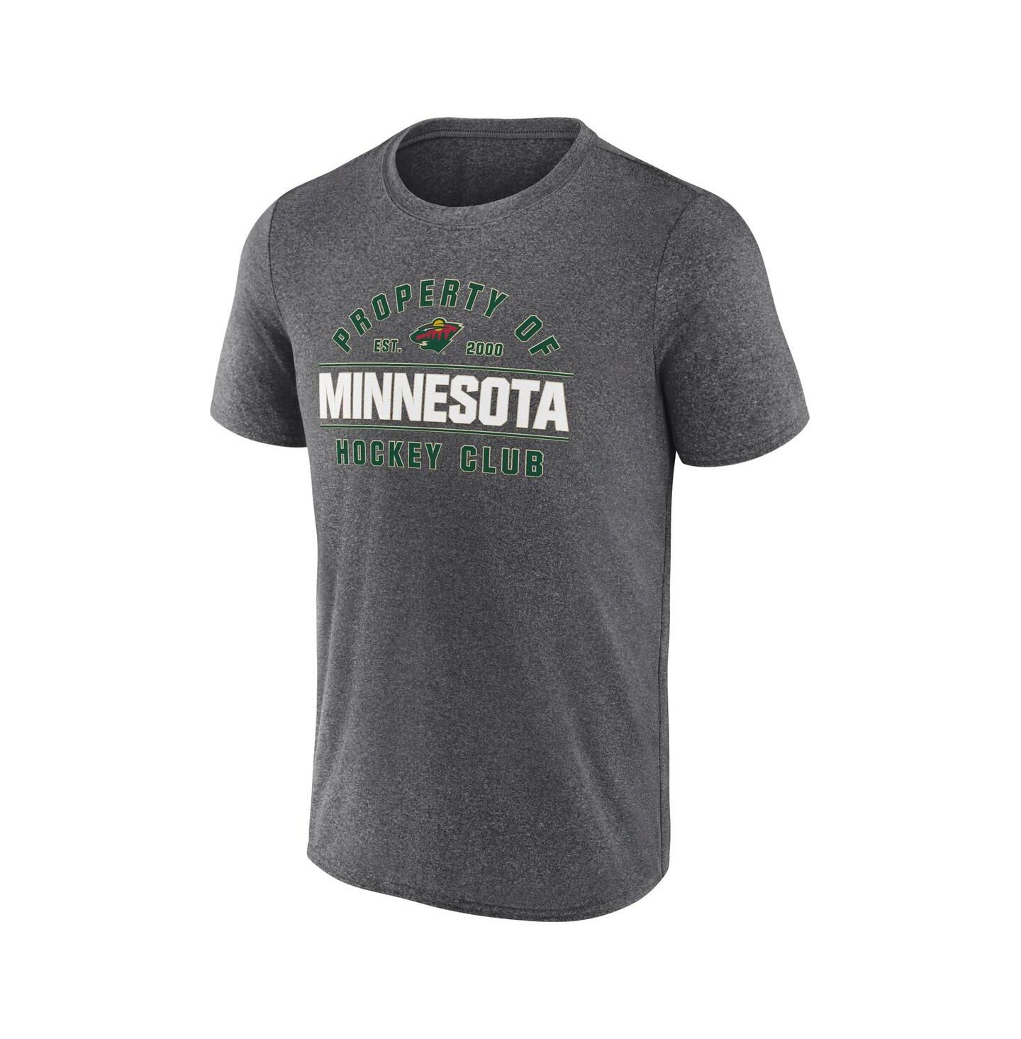 Мужская футболка Fanatics Heather Charcoal Minnesota Wild Property Of T-Shirt — фото 2