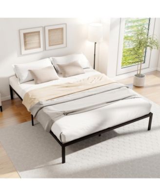 Queen Size Metal Bed Frame Heavy Duty Support Slats Mattress Foundation