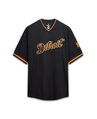 Men's Black Detroit Tigers Big & Tall Pop Texture V-Neck T-Shirt