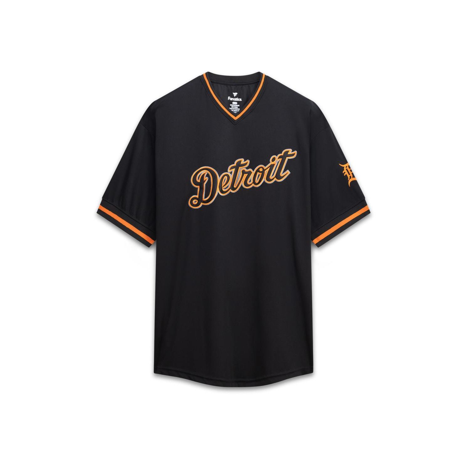 Men's Black Detroit Tigers Big & Tall Pop Texture V-Neck T-Shirt