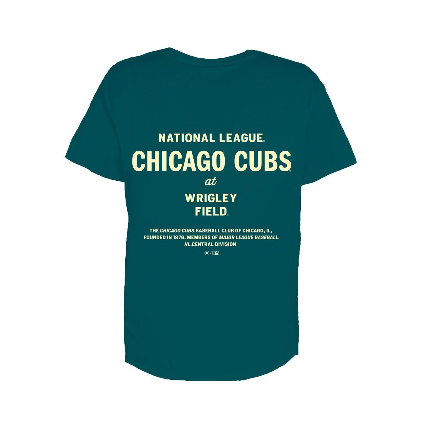 Женская футболка '47 Brand Teal Chicago Cubs Plus Size Leon City Cropped — фото 3