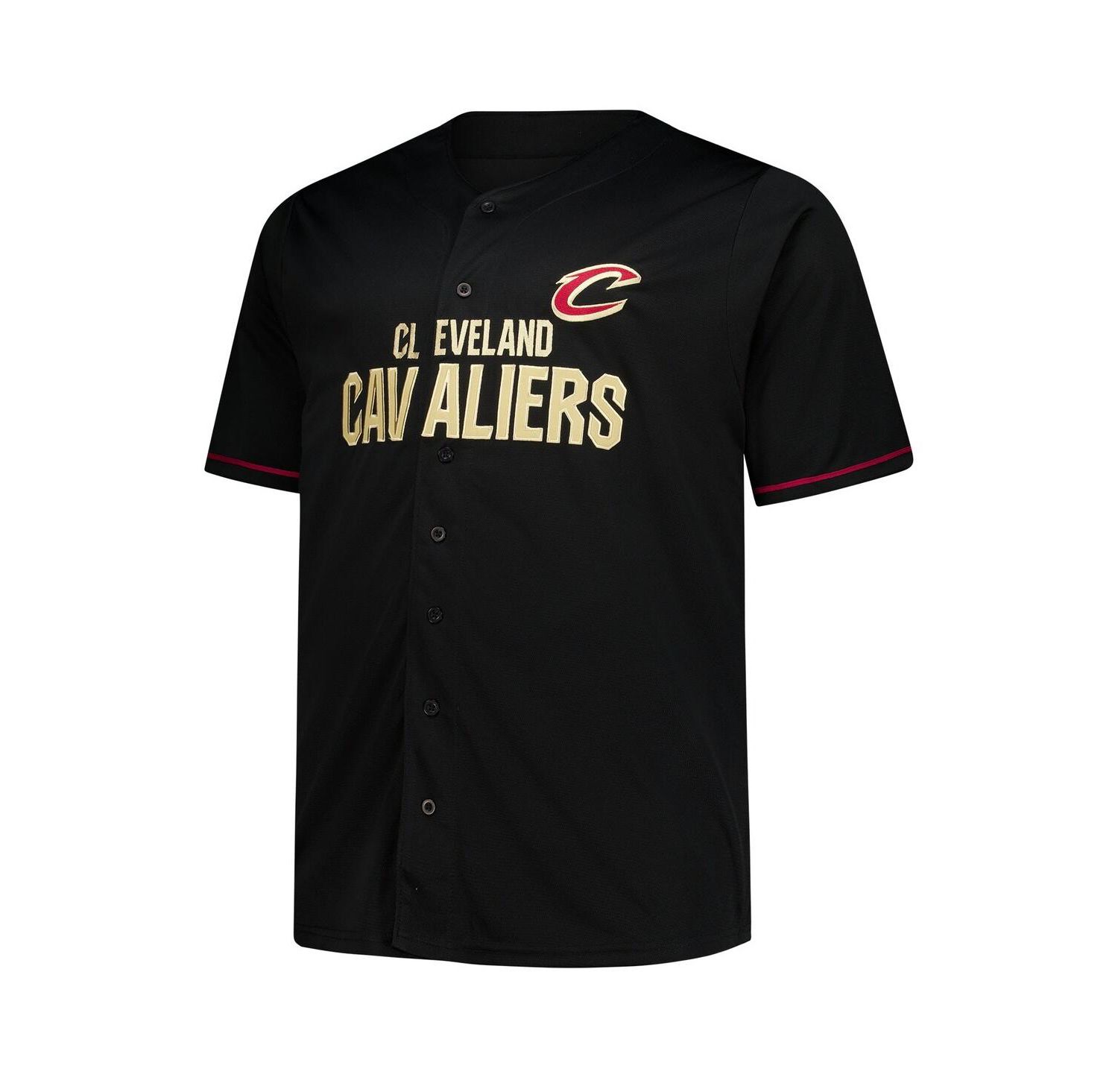 Men's Black Cleveland Cavaliers Big & Tall Pop Full-Button Jersey