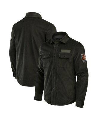 Men's Dark Green Cincinnati Bengals Corduroy Full-Button Shacket