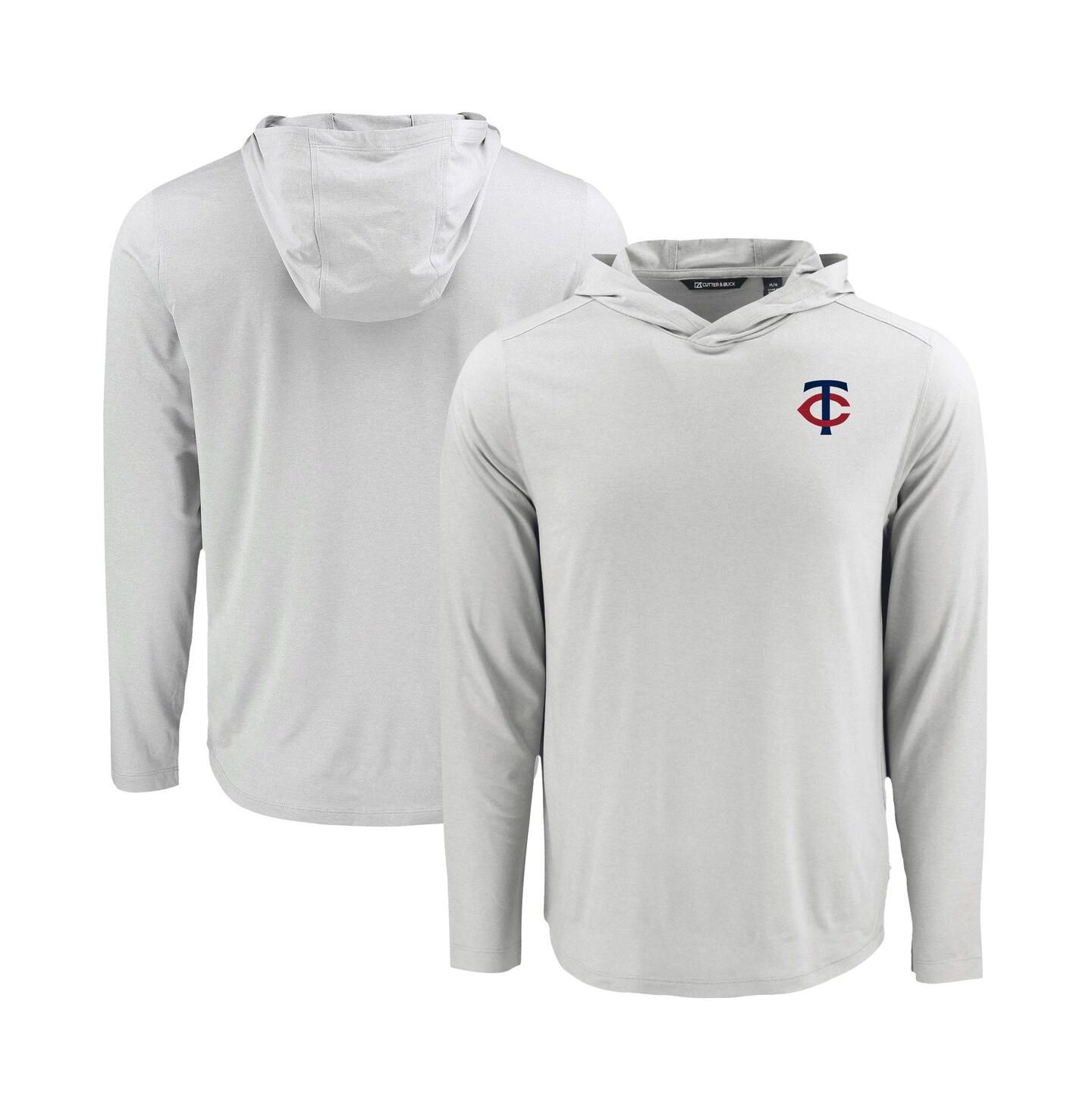 Мужское худи Cutter & Buck Gray Minnesota Twins Coastline Epic Comfort Eco Long Sleeve T-Shirt — фото 1