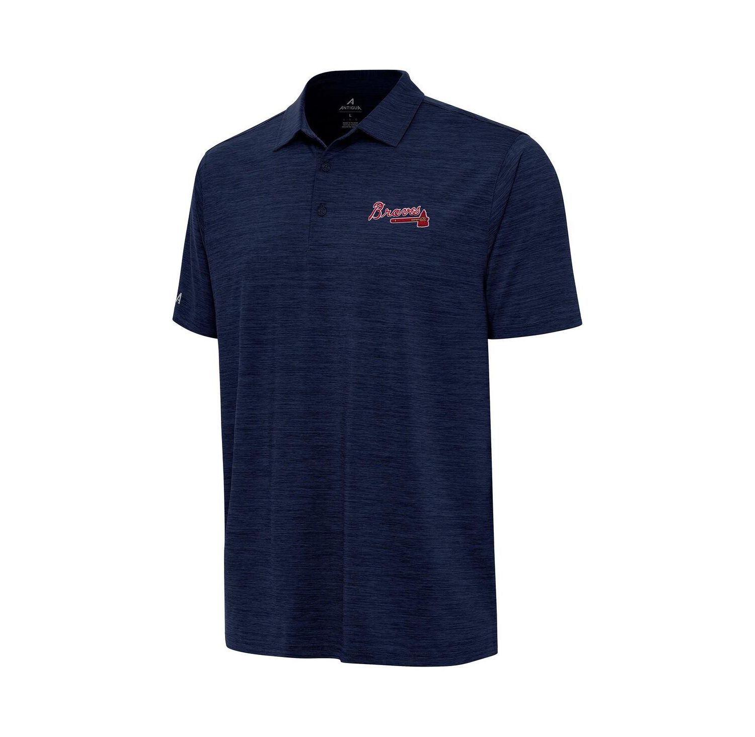 Men's Heather Navy Atlanta Braves Layout Polo Shirt