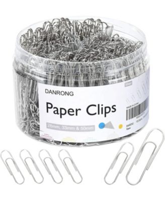 Paper Clips Assorted Sizes Small Medium Large Silver Paperclips for Office School Home