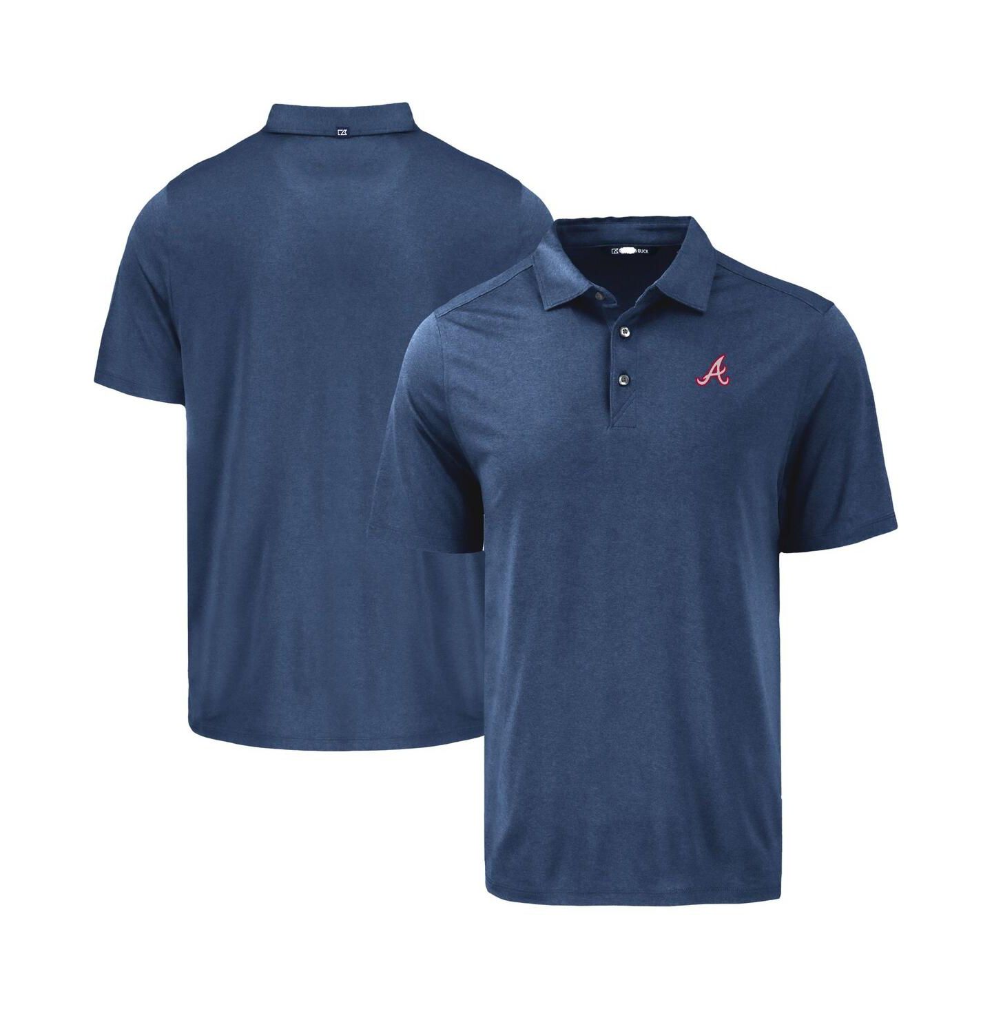 Мужское поло Cutter & Buck Navy Atlanta Braves Coastline Epic Comfort Eco Polo Shirt — фото 1