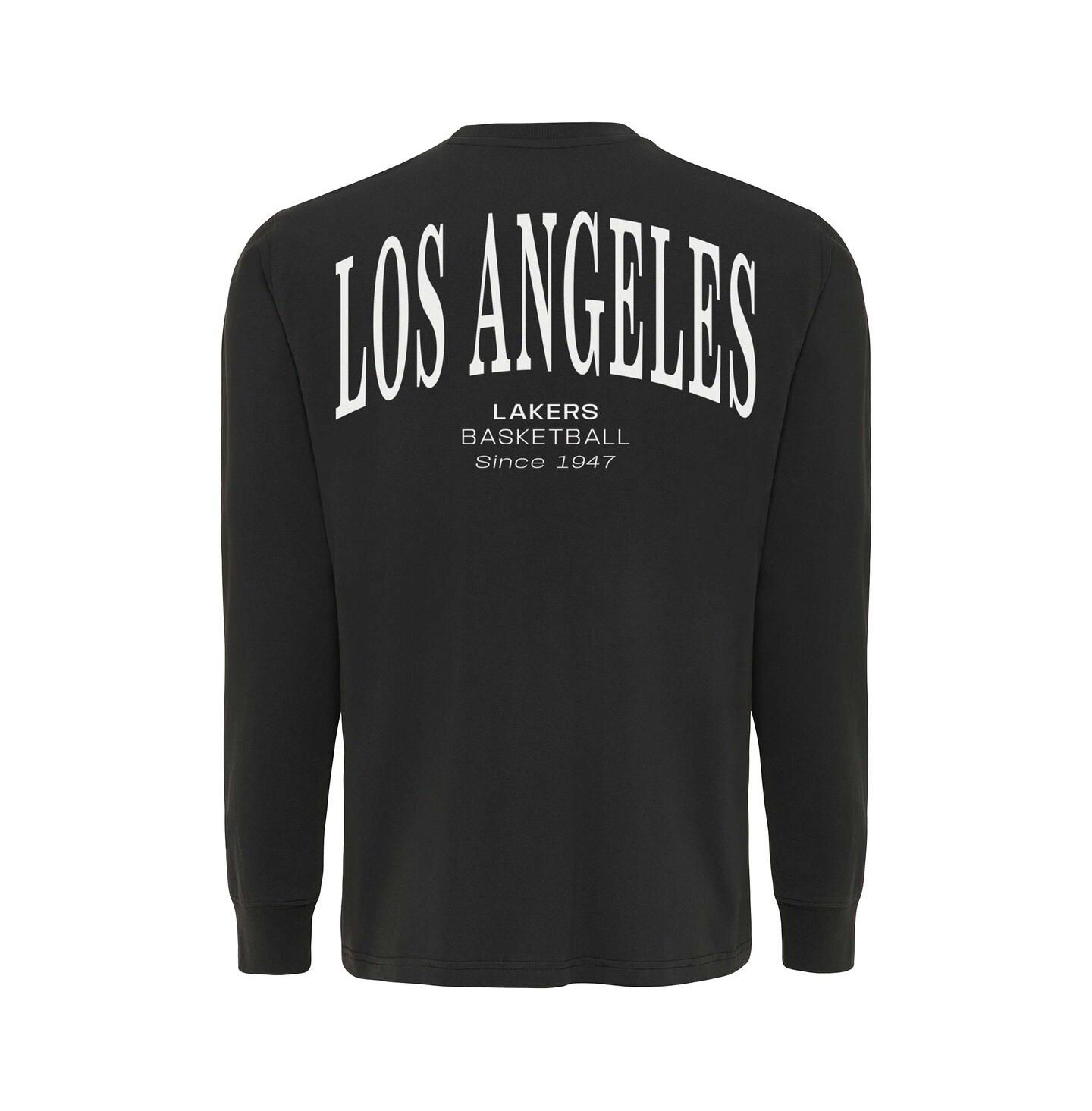 Футболка Sportiqe Adult Anthracite Los Angeles Lakers Athletic Club Collection Sherwood Relaxed Fit Premium Long-Sleeve — фото 3