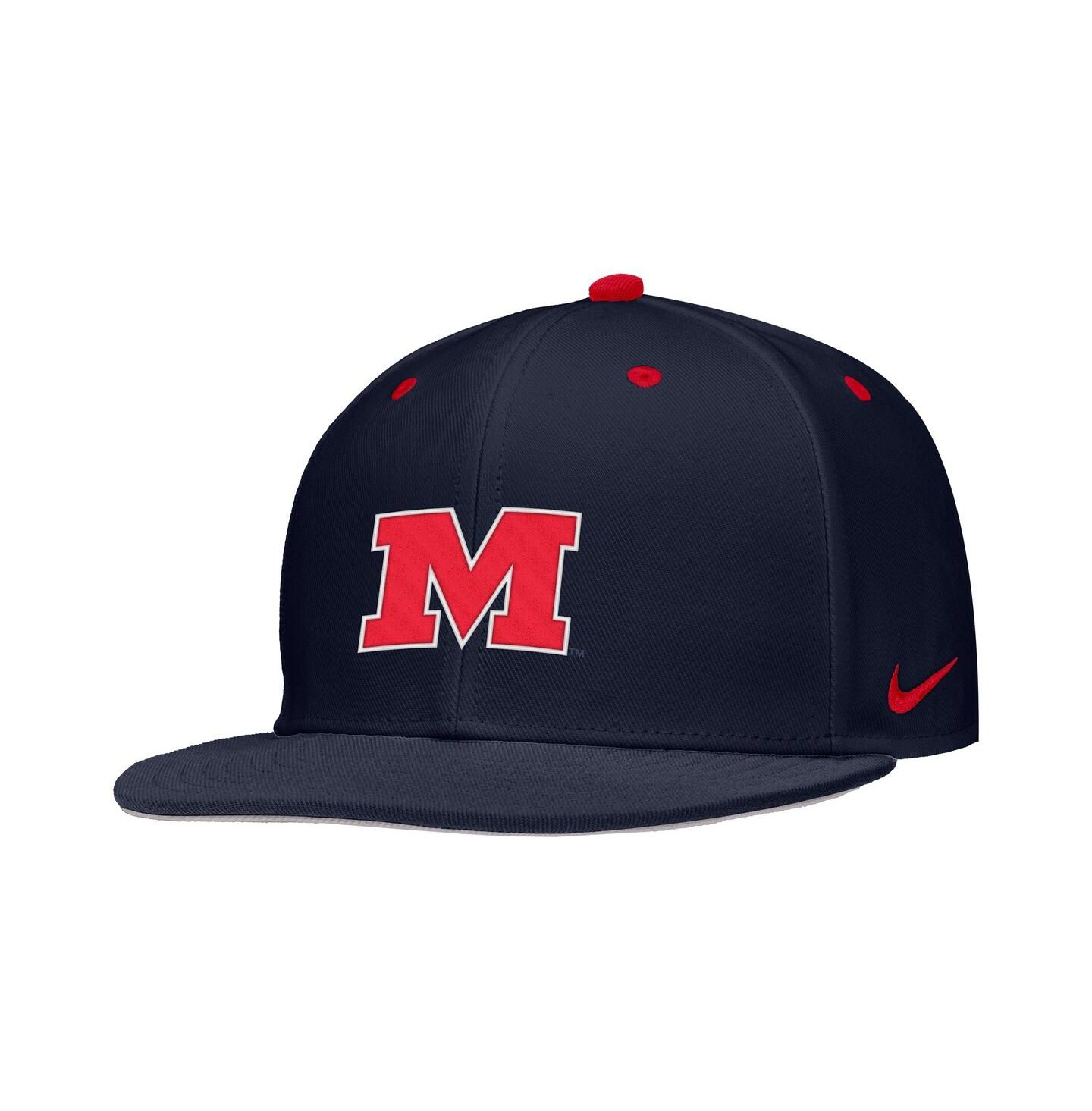 Мужская кепка Nike Navy Ole Miss Rebels 2025 On-Field True Dri-FIT Fitted Hat — фото 1
