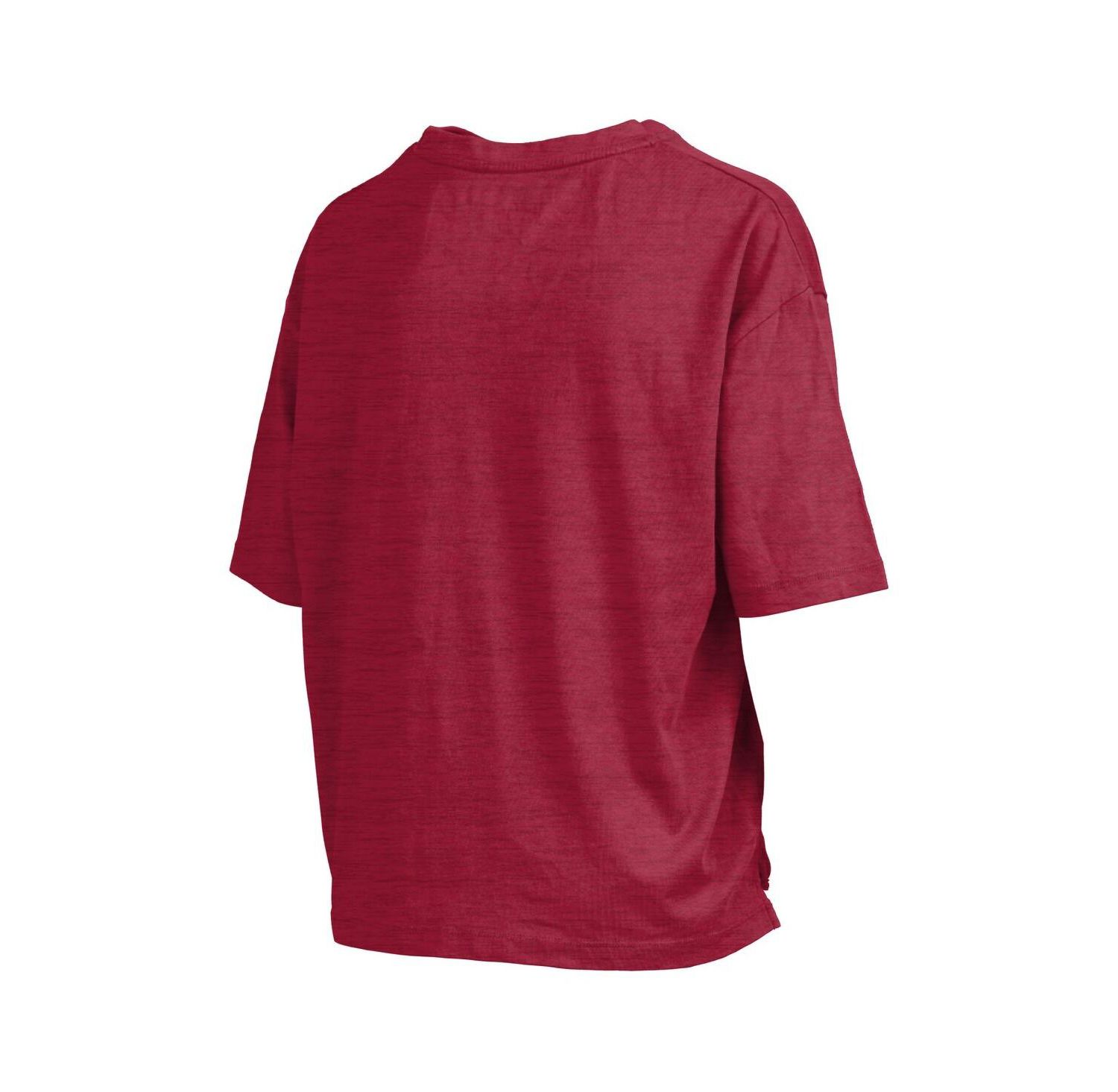 Women's Crimson Indiana Hoosiers Motley Crew Bishop Waist Length Oversized Slub T-Shirt