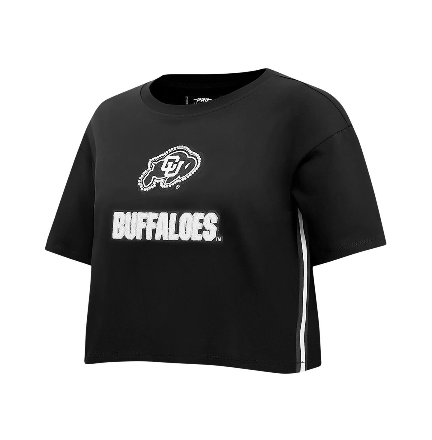 Женская футболка Pro Standard Black Colorado Buffaloes Rhinestone Boxy Cropped — фото 2