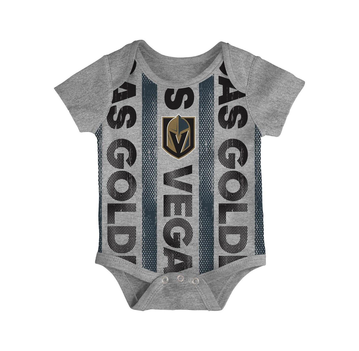Baby Boys and Girls 3-Pack Vegas Golden Knights Loyal Buddies Bodysuit Set