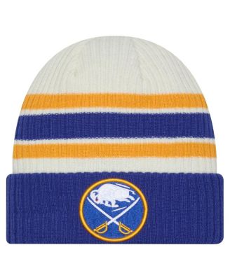 Men's Cream/Royal Buffalo Sabres Vintage Cuffed Knit Hat