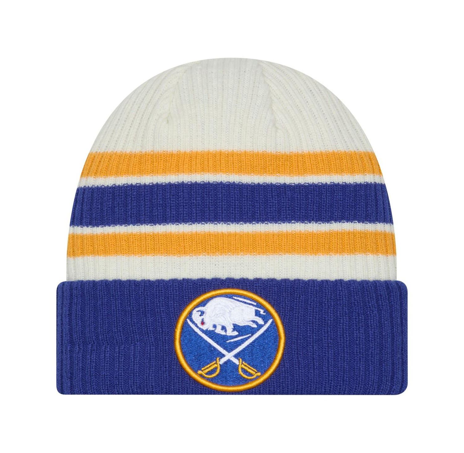 Men's Cream/Royal Buffalo Sabres Vintage Cuffed Knit Hat