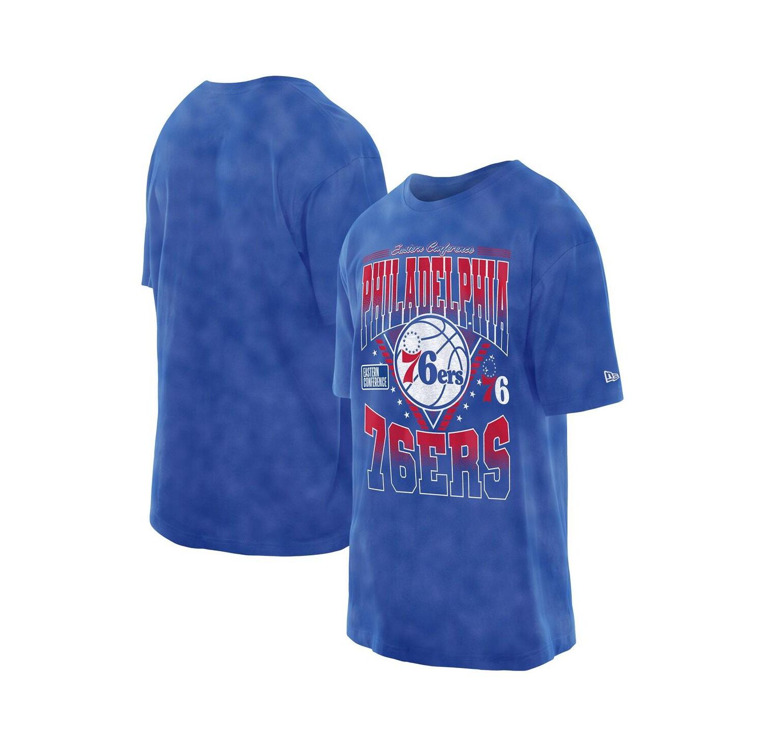 Men's Royal Philadelphia 76ers Boxy Old School Sport Vintage Wash T-Shirt