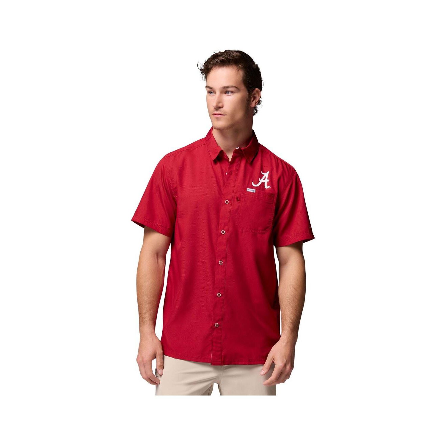 Men's Crimson Alabama Crimson Tide Slack Tide Camp Button-Up Shirt