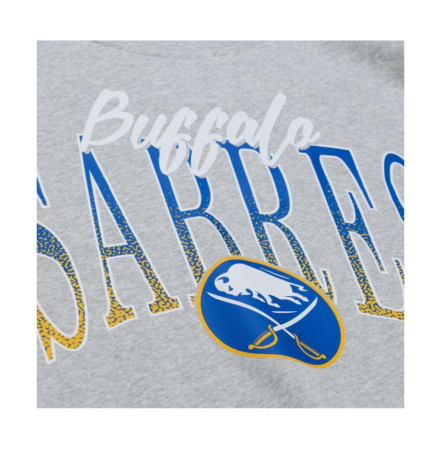Женская толстовка Mitchell & Ness Heather Gray Buffalo Sabres Hockey Night Sweatshirt — фото 4