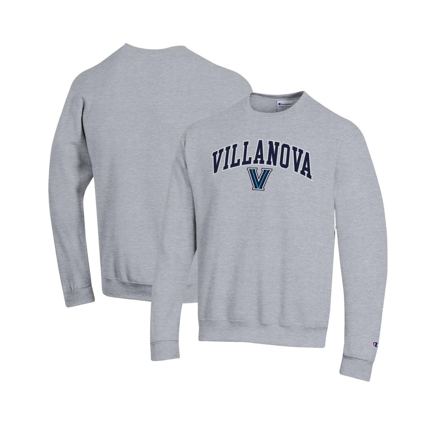 Men's Heather Gray Villanova Wildcats Arch Over Logo Pullover Sweatshirt
