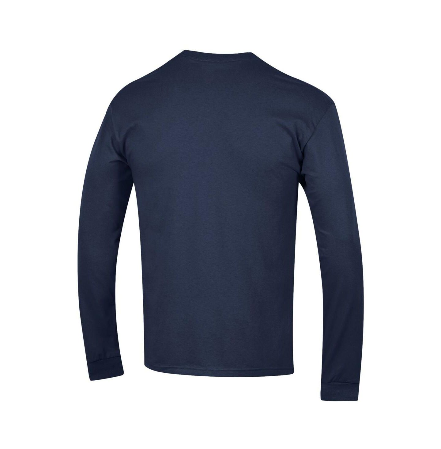 Мужская футболка Champion Navy UConn Huskies Arch Over Logo Long Sleeve — фото 3