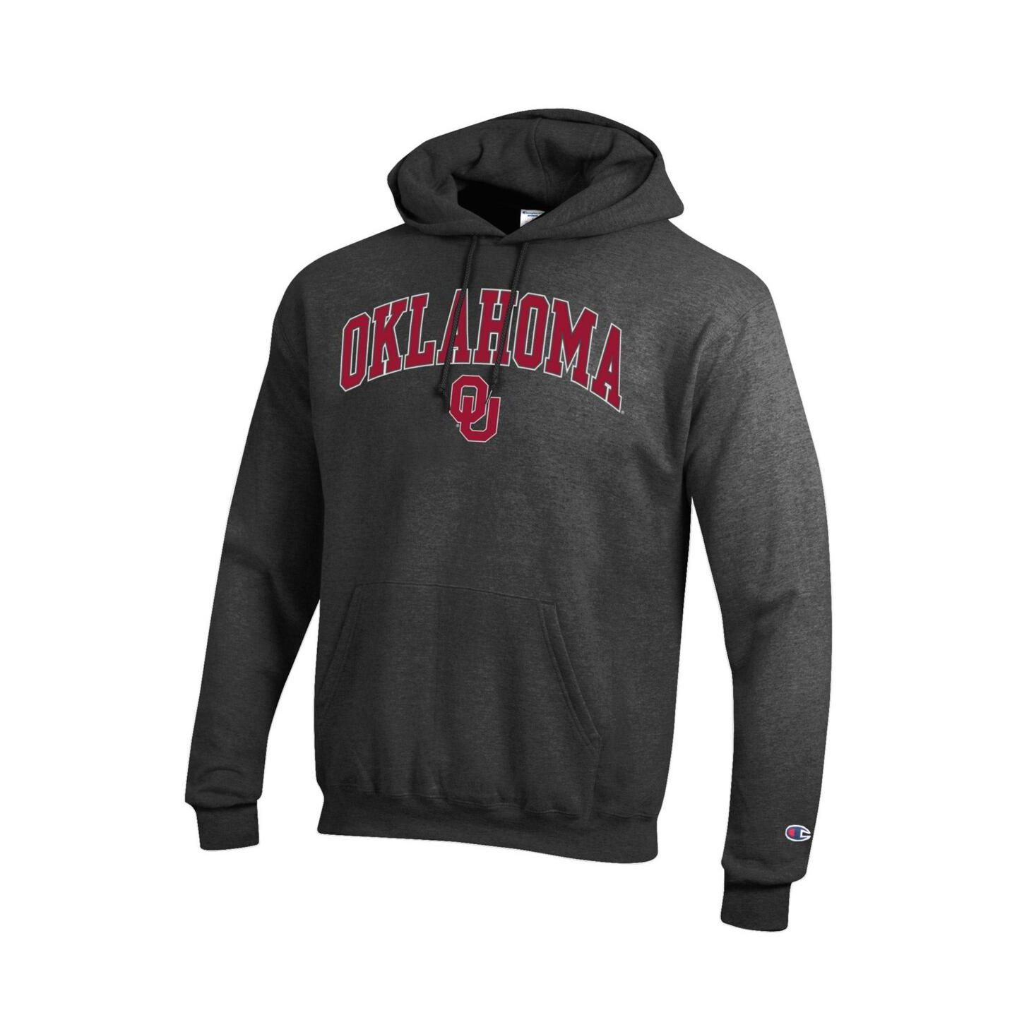 Мужское худи Champion Heather Gray Oklahoma Sooners Arch Over Logo Pullover, цвет: Угольный — фото 2