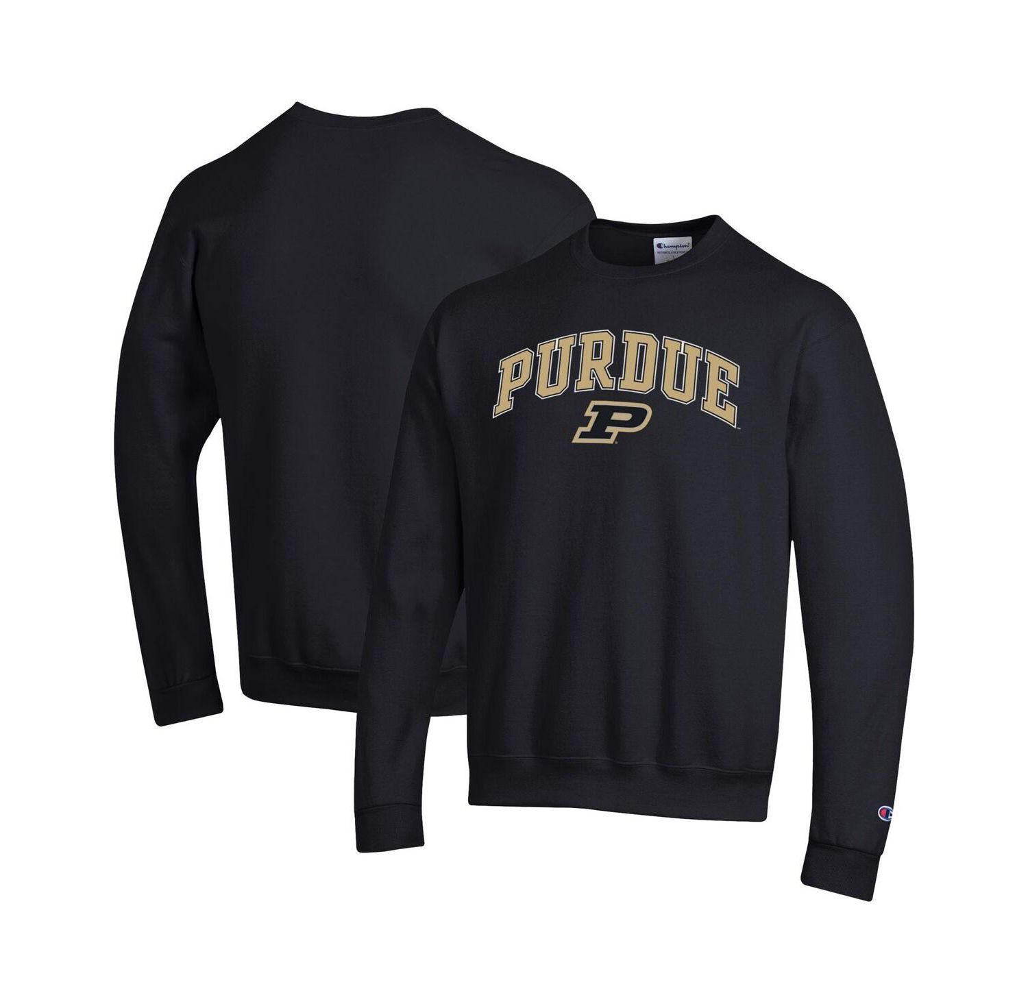 Men's Gold Purdue Boilermakers Arch Over Logo Pullover Sweatshirt