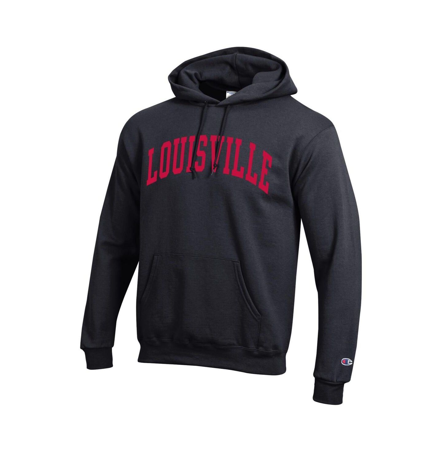 Мужское худи Champion Black Louisville Cardinals Basic Arch Fleece Pullover — фото 2