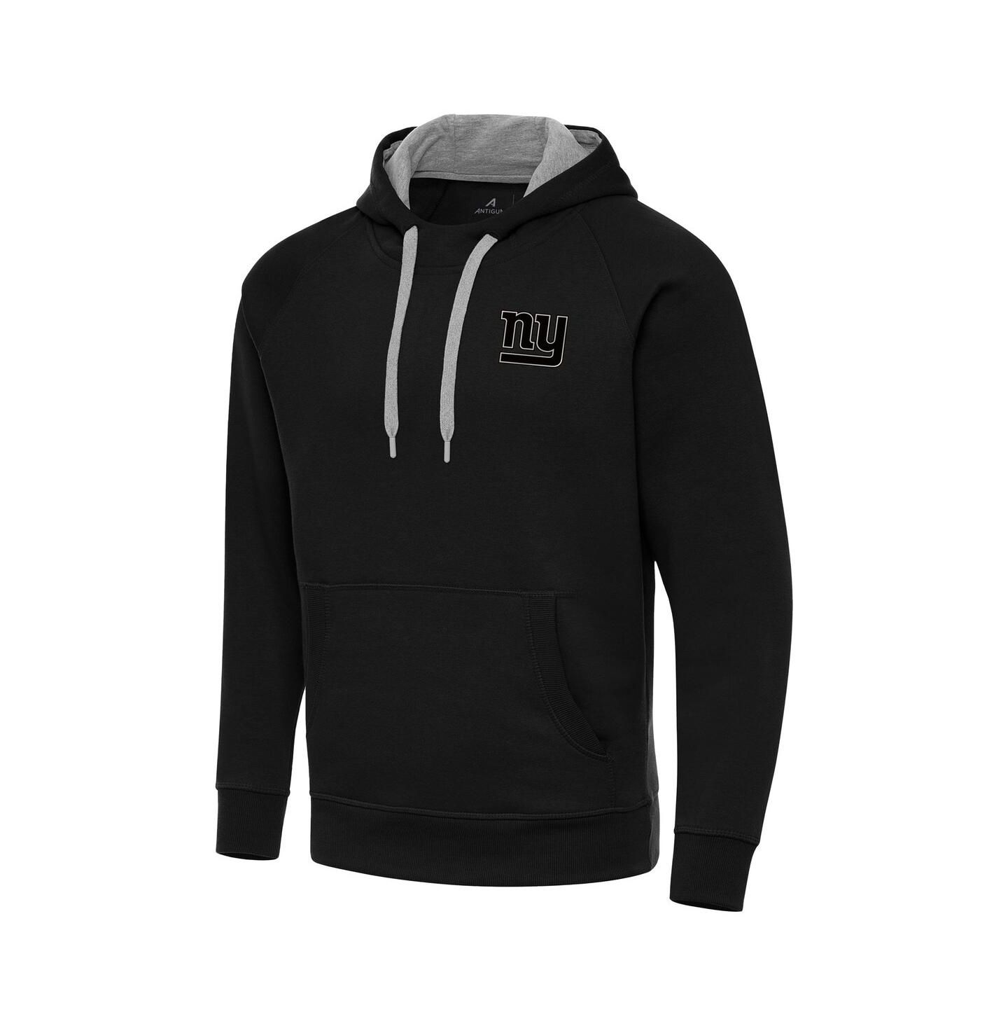 Мужское худи Antigua Black New York Giants Brushed Carbon Victory Pullover — фото 2