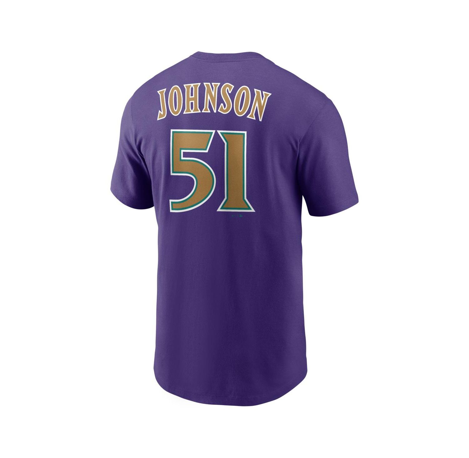 Men's Randy Johnson Purple Arizona Diamondbacks Cooperstown Collection Name & Number T-Shirt