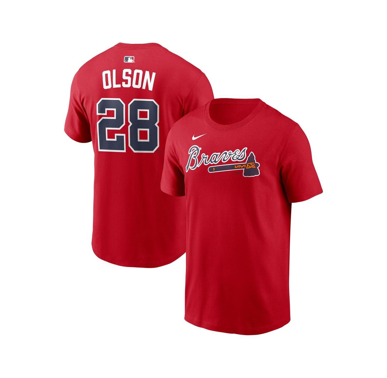 Men's Matt Olson Red Atlanta Braves Home Name & Number T-Shirt