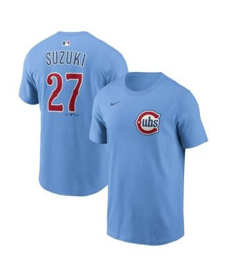 Men's Seiya Suzuki Light Blue Chicago Cubs Name & Number T-Shirt